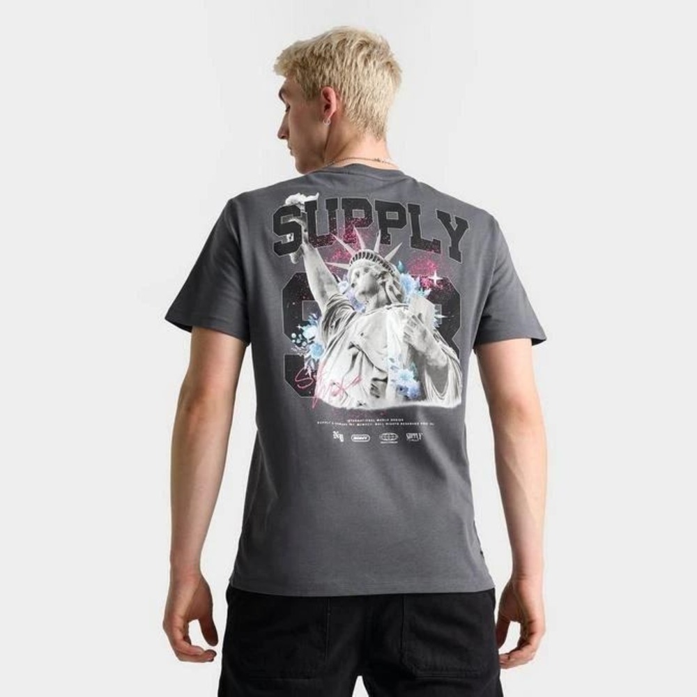 Supply Demand "Statue Of Liberty" T-Shirt XL‎ Gray Graphic NYC Mens Streetwear